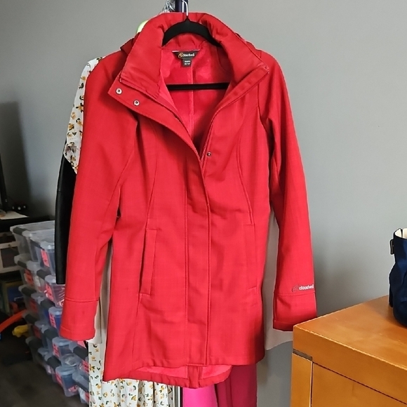 2/$20 Cloudveil - Red Lined Rain Jacket With Removable Hood - Size XS - Picture 1 of 5